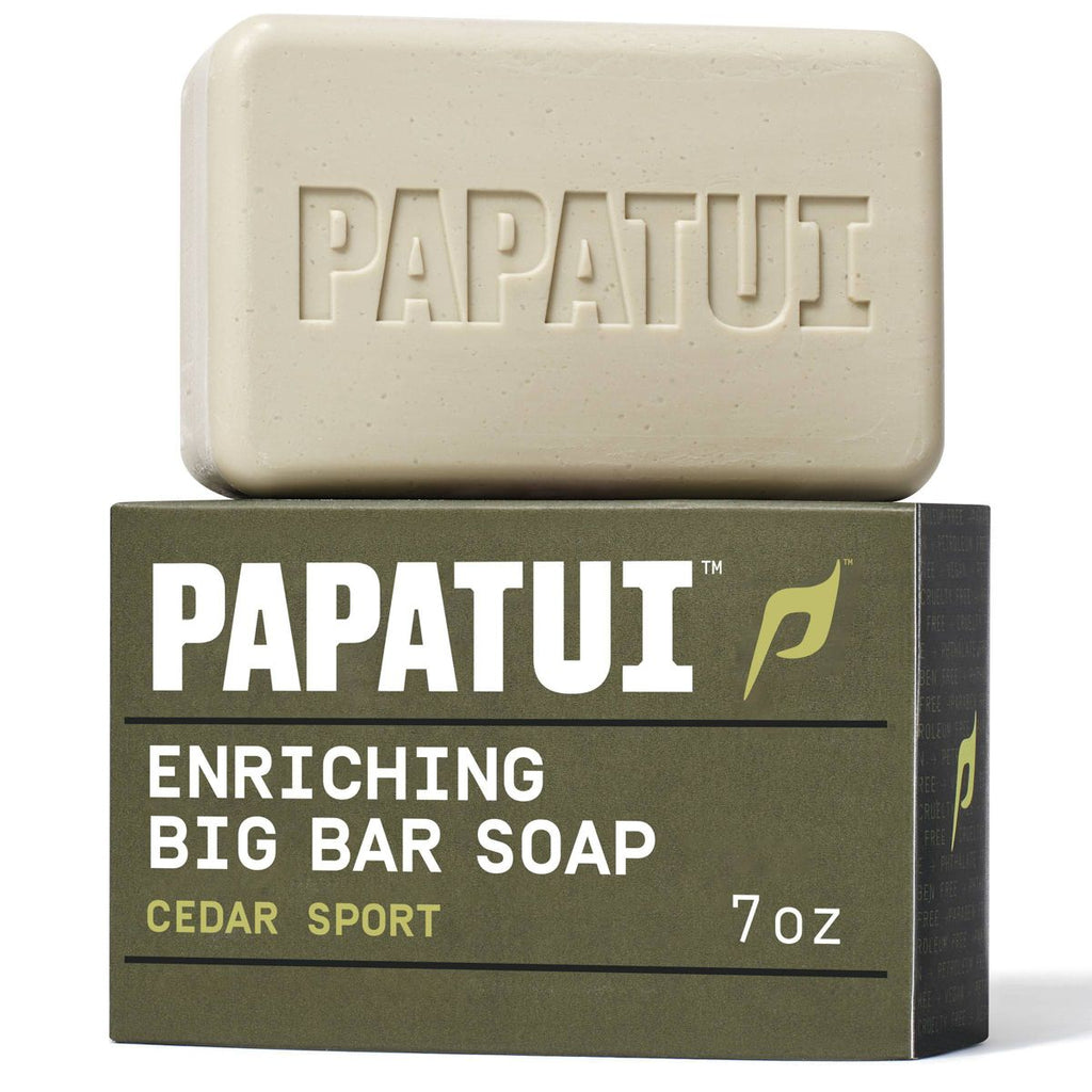 Papatui Men's Exfoliating and Hydrating Sulfate-Free Avocado Oil and Ceramides Bar Soap - Cedar Sport - 7oz