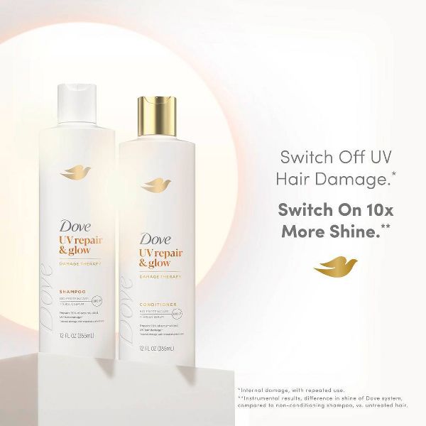 Dove Beauty UV Repair & Glow Shampoo - Damage Therapy - 12 fl oz
