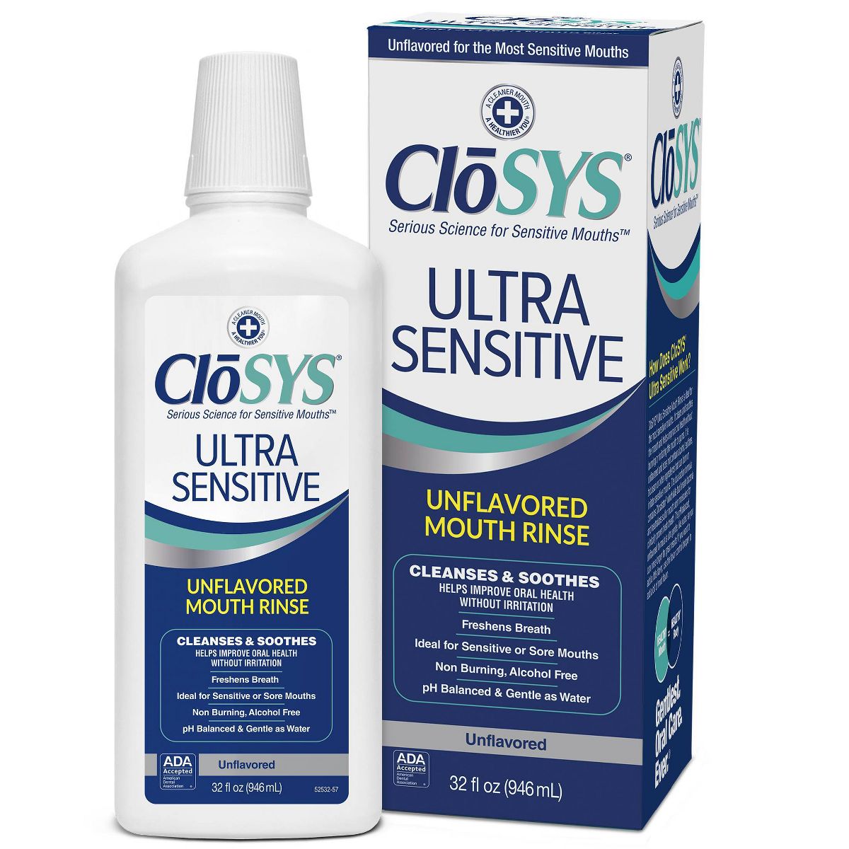 CloSYS Ultra-Sensitive Rinse Unflavored Mouthwash - 32 fl oz