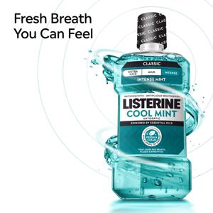 Listerine Antiseptic Intense Mouthwash for Bad Breath - Cool Mint - 500ml
