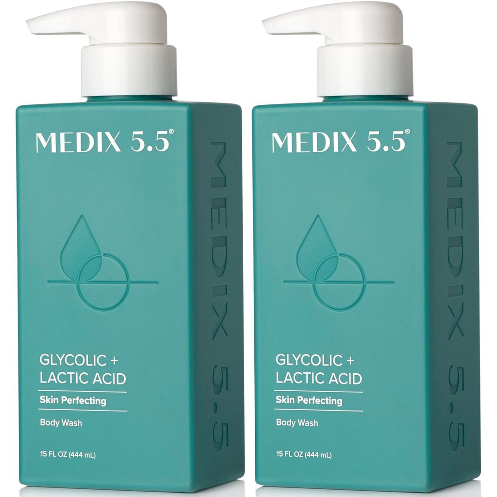 Medix 5.5 Glycolic Acid + Lactic Acid Exfoliating Body Wash For KP Bumps & Skin Texture, 15 Fl Oz Two - 16 Oz