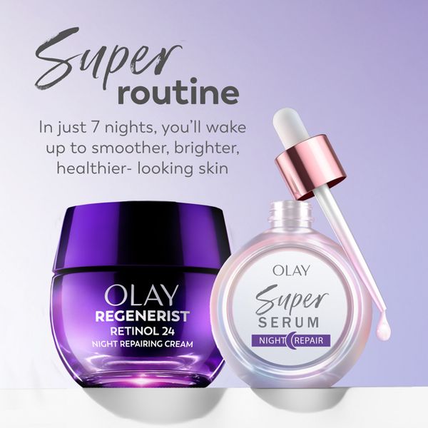 Olay Super Face Night Serum with Vitamin C - Fragrance Free - 1 fl oz