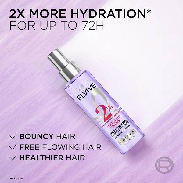 L'Oreal Paris Elvive Hyaluron Plump Replumping Hair Serum Paraben-Free - 4.4 fl oz