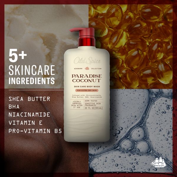Old Spice Windborn Collection Men's Body Wash for Extra Dry Skin - Paradise Coconut Scent - 20 fl oz