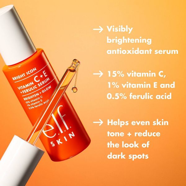 e.l.f. SKIN Bright Icon Vitamin C + E + Ferulic Face Serum - 1 fl oz