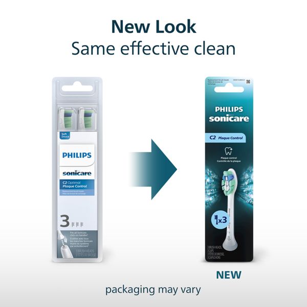 Philips Sonicare C2 Optimal Plaque Control Replacement Electric Toothbrush Head - HX9023/65 - White - 3pk