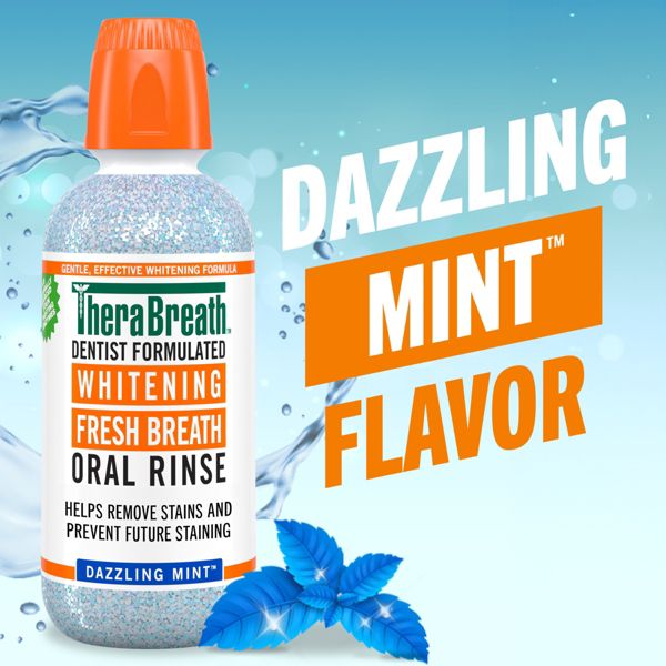TheraBreath Whitening Mouthwash - Dazzling Mint - 16 fl oz