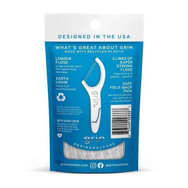 Grin Oral Care Double Floss Picks - Trial Size - 14ct