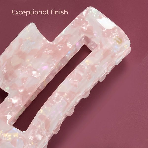 scünci | lüxe Acrylic Open Cut Rectangle Claw Clip - Pink