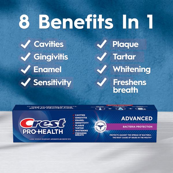 Crest Pro-Health Advanced Bacteria Protection Fluoride Toothpaste - 5.1oz/2pk