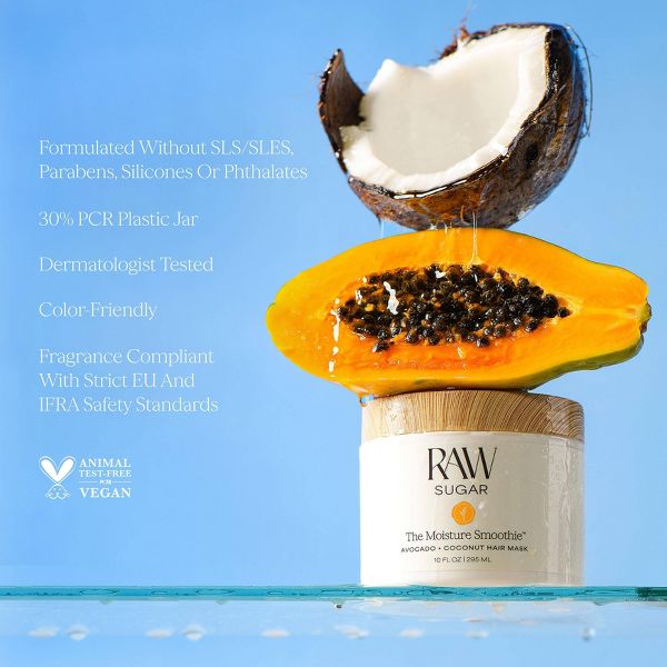 Raw Sugar The Mighty Curl Hair Mask - Papaya + Coconut - 10 oz