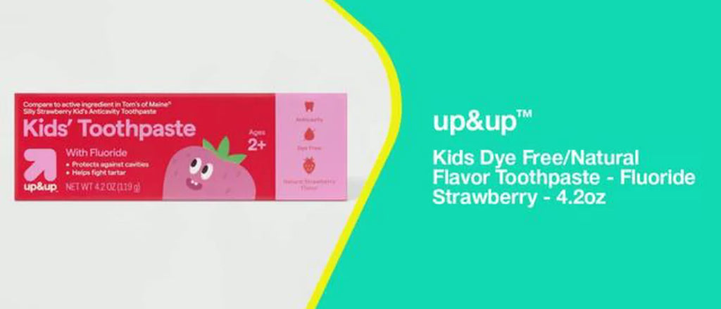Kids Dye Free/Natural Flavor Toothpaste - Fluoride Strawberry - 4.2oz - up&up™