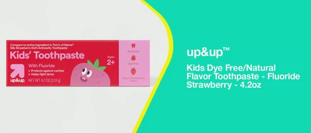Kids Dye Free/Natural Flavor Toothpaste - Fluoride Strawberry - 4.2oz - up&up™