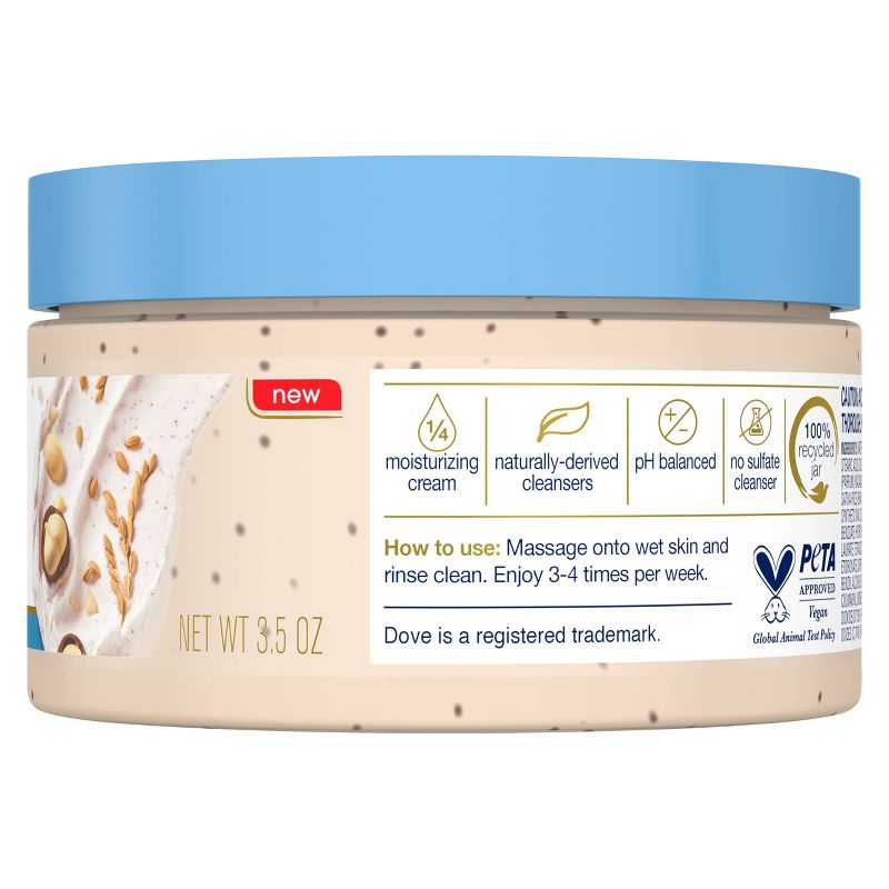 Dove Beauty Mini Body Scrub - Crushed Macadamia & Rice Milk - Trial Size - 3.5oz