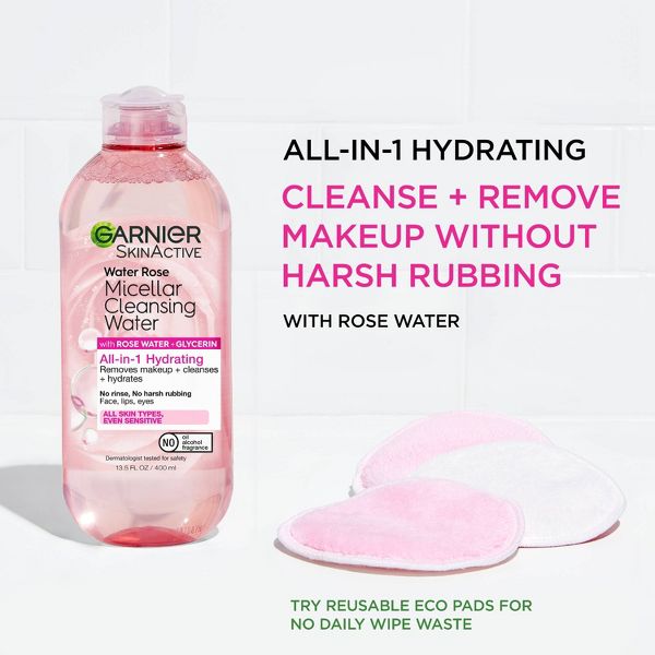 Garnier Micellar Water with Rose Water and Glycerin Hydrating Makeup Remover - 13.5 fl oz