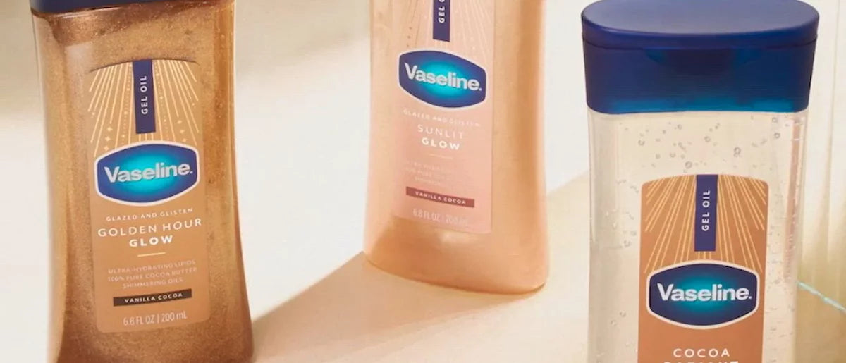 Vaseline Glazed & Glisten Vanilla Cocoa Shimmering Gel Body Oil - Golden Hour Glow - 6.8 fl oz