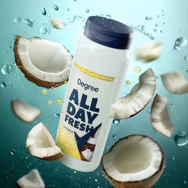 Degree All Day Fresh Body Wash - Coconut - 20 fl oz