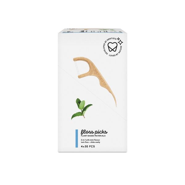 The Humble Co. Plant-Based Dental Floss Picks - Mint - 50ct/4pk
