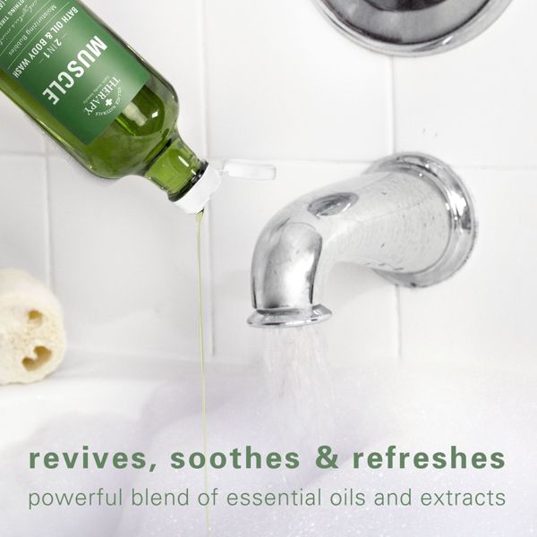 Village Naturals Therapy Muscle 2in1 Foaming Bath Oil & Body Wash, Eucalyptus Mint Scent, 16 fl oz