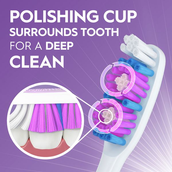 Oral-B 3D White Vivid Manual Toothbrush, Medium Bristles - 1ct