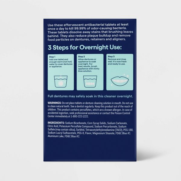 Overnight Denture and Retainer Tablets - Mint - 120ct - up&up™