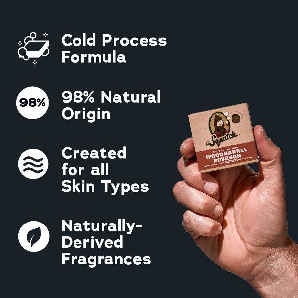 DR. SQUATCH Men's All Natural Mini Bar Soap - Wood Barrel Bourbon - 2.3oz