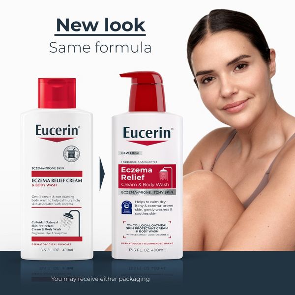 Eucerin Eczema Relief Cream & Body Wash Gentle Cleanser - Unscented - 13.5 fl oz