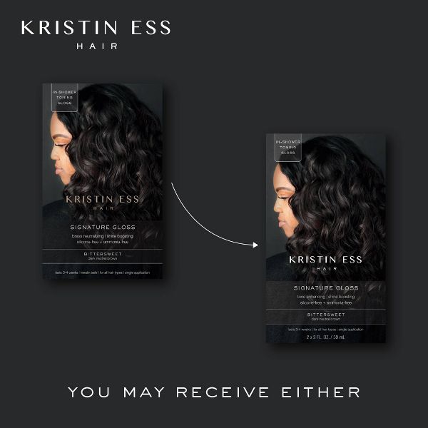 Kristin Ess Hair Gloss in Bittersweet for Dark Brown Hair - Semi Permanent Dye + Toner - 4 fl oz