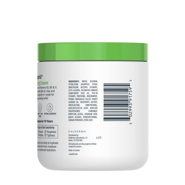 Cetaphil Moisturizing Face and Body Cream for Dry Skin, Unscented - 16oz