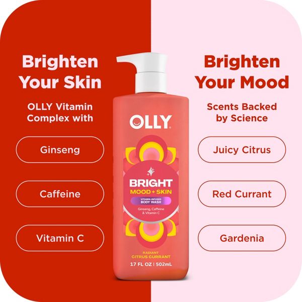 OLLY Bright Mood and Skin Vitamin-Infused Body Wash - Citrus Currant - 17 fl oz