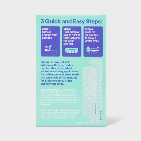 10-Day Brilliant White Whitening Strips - up&up™