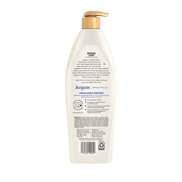 Jergens Original Scent Cherry Almond Moisturizing Body Lotion for Dry Skin - 33.8 fl oz