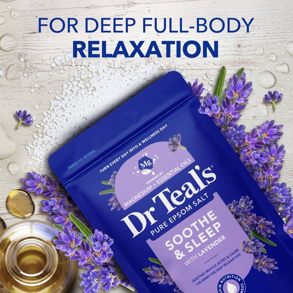 Dr Teal's Epsom Salt Magnesium Soak - Soothe & Sleep with Lavender - 3 lbs