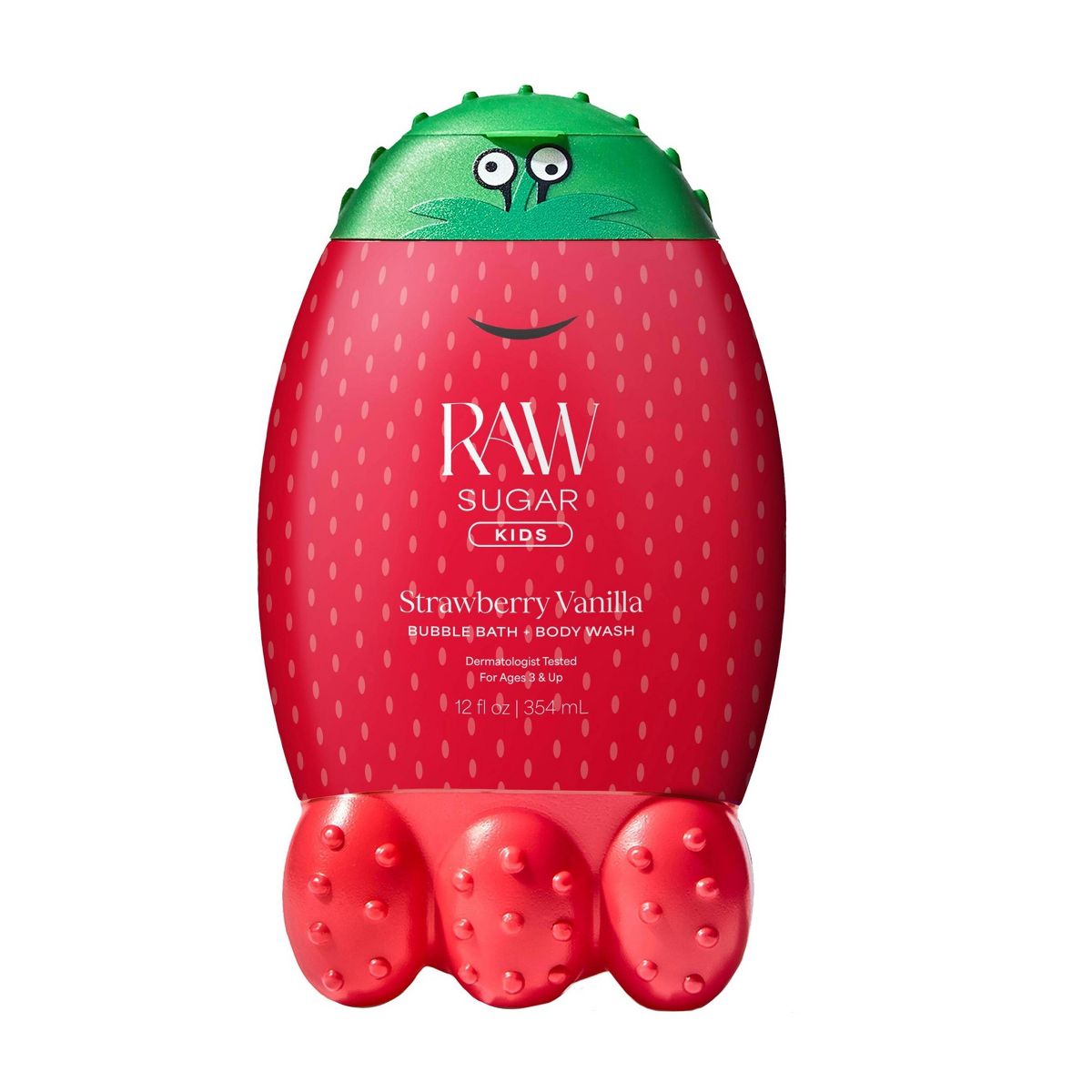Raw Sugar Kids' Gentle Nourishing Bubble Bath + Body Wash - Strawberry Vanilla - 12 fl oz