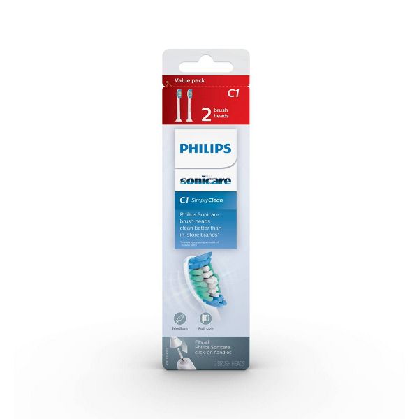 Philips Sonicare C1 SimplyClean Replacement Electric Toothbrush Head - HX6014/65 - White - 4pk