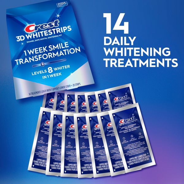 Crest 3D Whitestrips 1 Week Smile Transformation At-home Teeth Whitening Kit - 14 Treatments