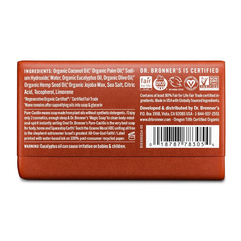 Dr. Bronner's All-One Pure-Castile Magic Bar Soap - Eucalyptus - 5oz