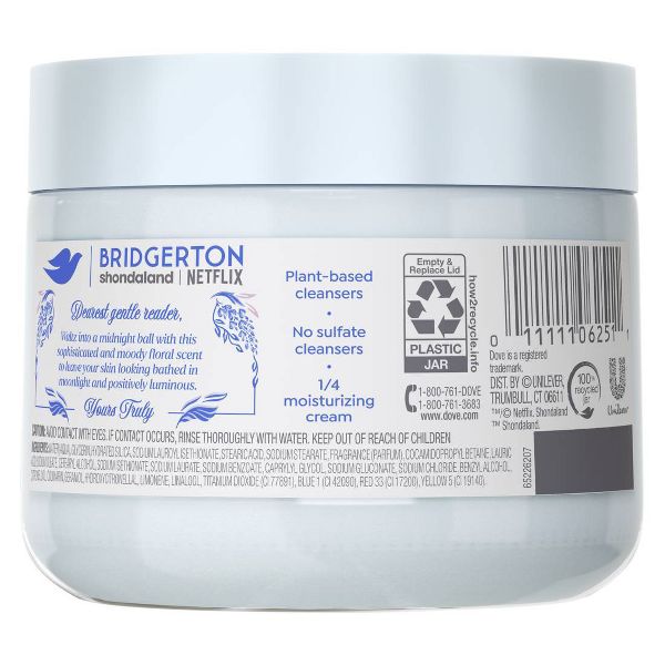 Dove Beauty Limited Edition Bridgerton Body Scrub - Moonlit Masquerade - Hydrangea & White Wisteria Scent - 15oz