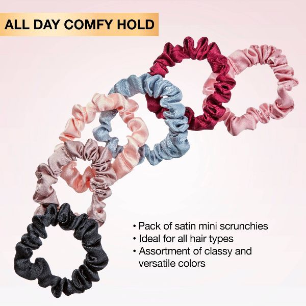 scunci Satin Mini Scrunchies - 6pc