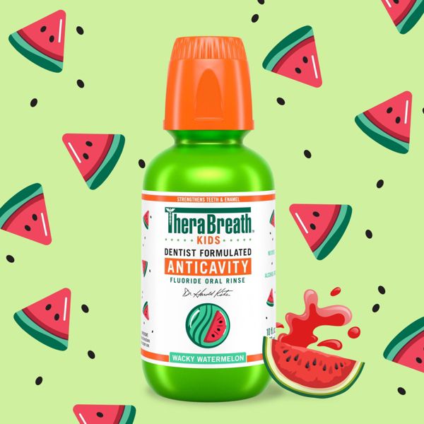 TheraBreath Kids Mouthwash with Fluoride - Wacky Watermelon - 10 fl oz