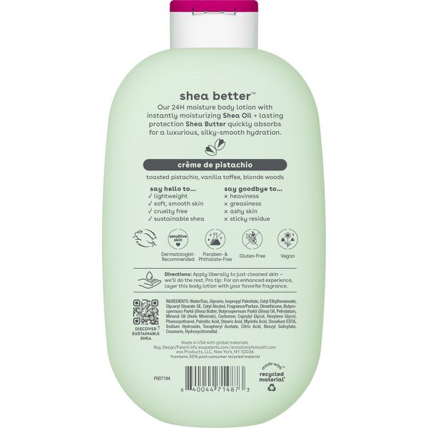 eos Shea Better 24H Moisture Body Lotion - Crème de Pistachio - 16 fl oz