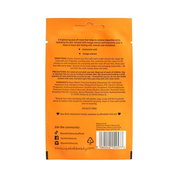 Que Bella Brightening Mango Peel-off Mask - 0.35oz
