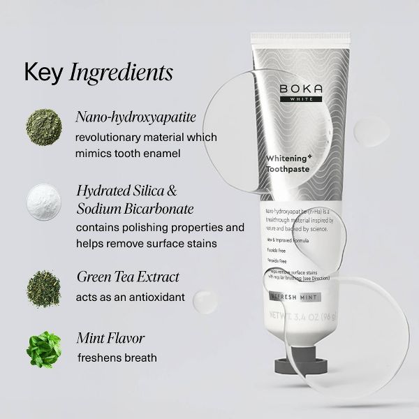 Boka Whitening- Fluoride Free- Nano Hydroxyapatite Toothpaste - 3.4oz