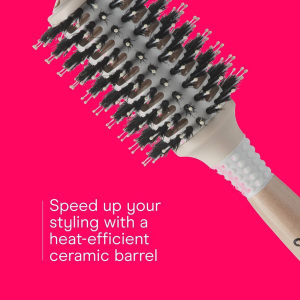 Conair Shines & Smooths Blow Dry Boar & Nylon Bristle Round Hair Brush - Large Barrel