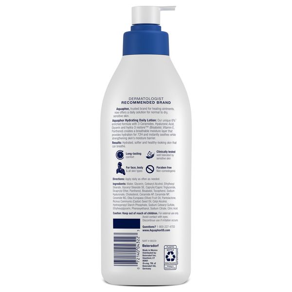 Aquaphor Hydrating Daily Body Lotion Unscented - 16 fl oz