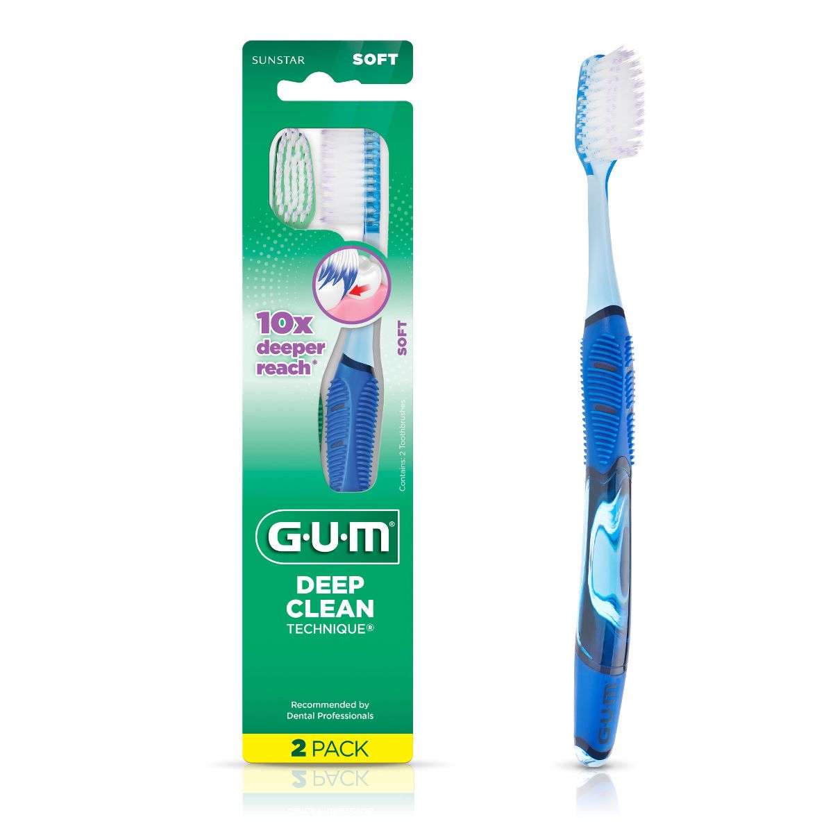 GUM Technique Deep Clean Toothbrushs - 2ct