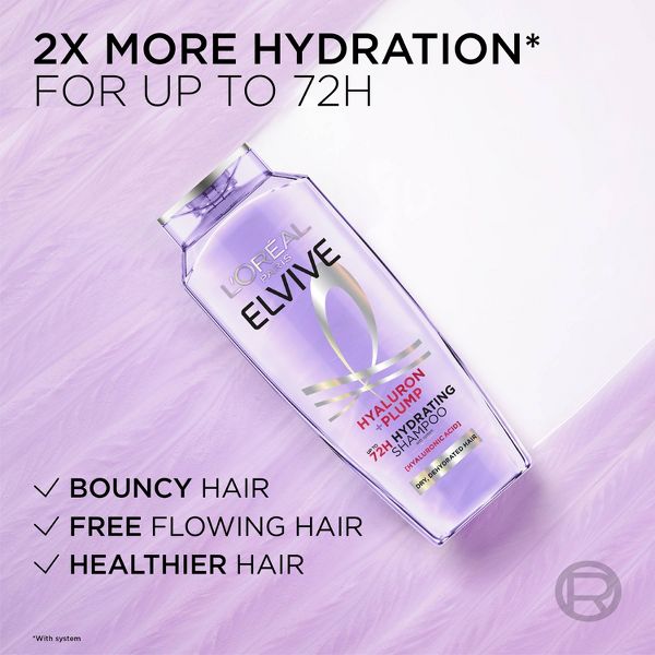 L'Oreal Paris Elvive Hyaluron Hydrating Shampoo Paraben-Free - 13.5 fl oz
