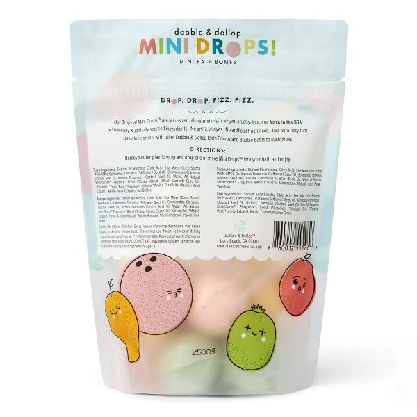 Dabble & Dollop Mini Bath Bombs - Tropical - 12ct/0.8oz