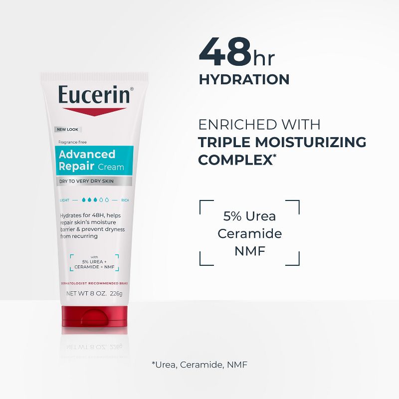 Eucerin Advanced Repair Body Cream for Very Dry Skin Unscented - 8oz