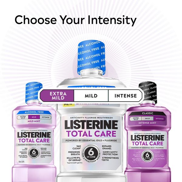 Listerine Total Care Alcohol-Free Anticavity Fluoride Extra Mild Mouthwash - Mint - 1L